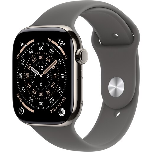 Apple Watch 11, GPS + Cellular, 42 mm, Natural Titanium Case, Stone Grey Sport Band - S/M Apple Watch 11, GPS + Cellular, 42 mm, Natural Titanium Case, Stone Grey Sport Band - S/M