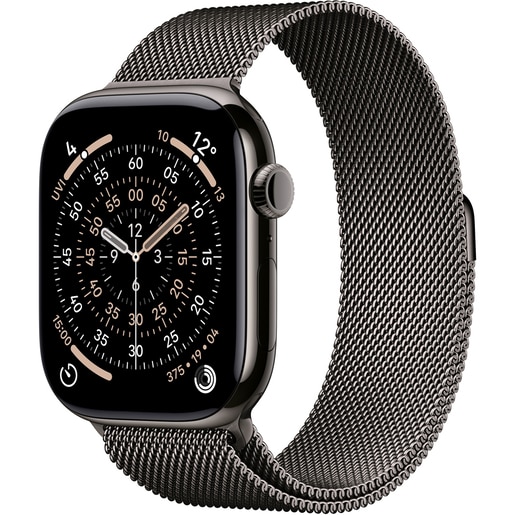 Apple Watch 11, GPS + Cellular, 46 mm, Slate Titanium Case, Slate Milanese Loop - M/L Apple Watch 11, GPS + Cellular, 46 mm, Slate Titanium Case, Slate Milanese Loop - M/L