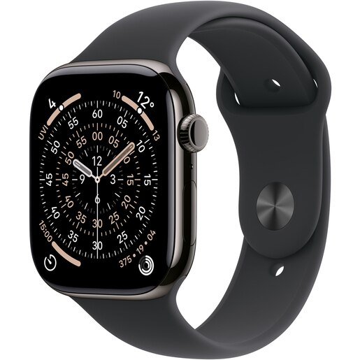 Apple Watch 11, GPS + Cellular, 46 mm, Slate Titanium Case, Black Sport Band - M/L Apple Watch 11, GPS + Cellular, 46 mm, Slate Titanium Case, Black Sport Band - M/L