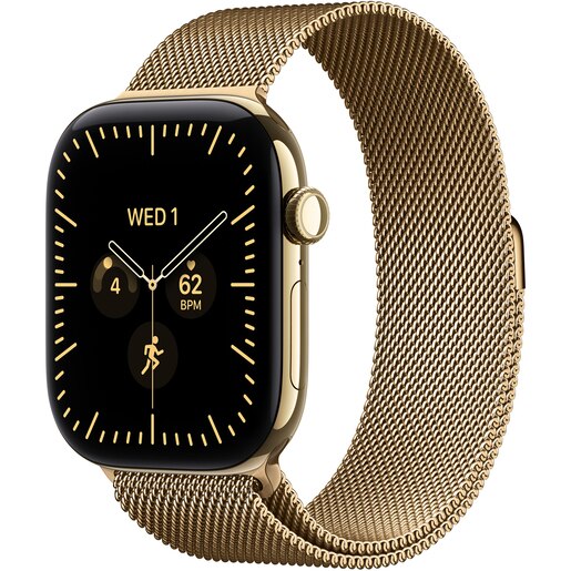 Apple Watch Series 12, GPS + Cellular, 46mm, Radiant Gold Titanium Case, Radiant Gold Milanese Loop - S/M Apple Watch Series 12, GPS + Cellular, 46mm, Radiant Gold Titanium Case, Radiant Gold Milanese Loop - S/M
