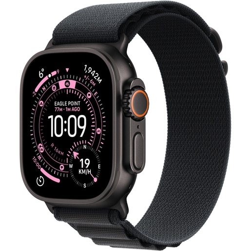 Apple Watch Ultra 3, GPS + Cellular, 49mm, Black Titanium Case, Black Alpine Loop - Small Apple Watch Ultra 3, GPS + Cellular, 49mm, Black Titanium Case, Black Alpine Loop - Small