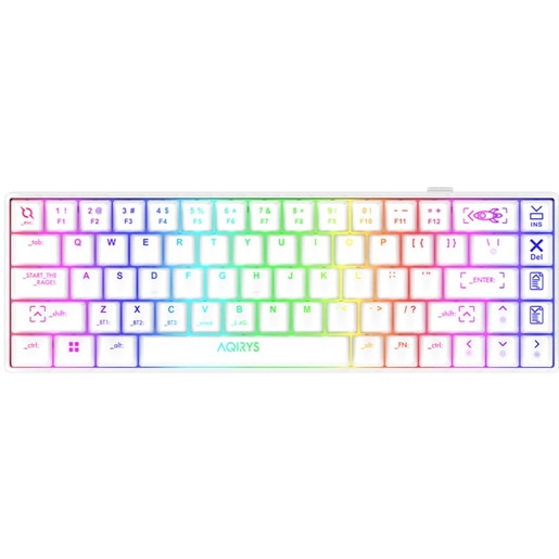 Tastatura Gaming Wireless mecanica AQIRYS Mira 2.0, Bluetooth, USB, Layout US, alb Tastatura Gaming Wireless mecanica AQIRYS Mira 2.0, Bluetooth, USB, Layout US, alb