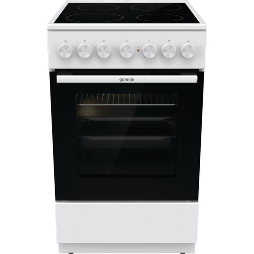Aragaz GORENJE GEC5B41WG, 4 arzatoare, Electric, L 50 cm, Grill, alb Aragaz GORENJE GEC5B41WG, 4 arzatoare, Electric, L 50 cm, Grill, alb