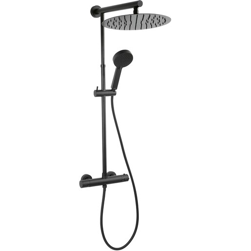 Sistem dus FERRO Trevi Black NP75-TRV7U-BL, termostat, 3 functii, negru Sistem dus FERRO Trevi Black NP75-TRV7U-BL, termostat, 3 functii, negru