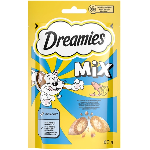 Recompense pentru pisici DREAMIES, Branza si somon, 6 x 60 g Recompense pentru pisici DREAMIES, Branza si somon, 6 x 60 g