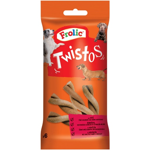 Recompense pentru caini FROLIC Twistos, Vita, 18 x 105 g Recompense pentru caini FROLIC Twistos, Vita, 18 x 105 g