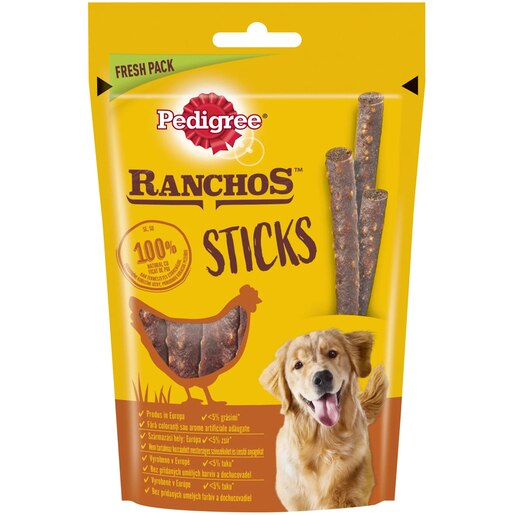 Recompense pentru caini PEDIGREE Ranchos Sticks, Pui, 10 x 60 g Recompense pentru caini PEDIGREE Ranchos Sticks, Pui, 10 x 60 g