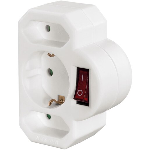 Adaptor priza HAMA 108846, EU, Schuko, alb Adaptor priza HAMA 108846, EU, Schuko, alb