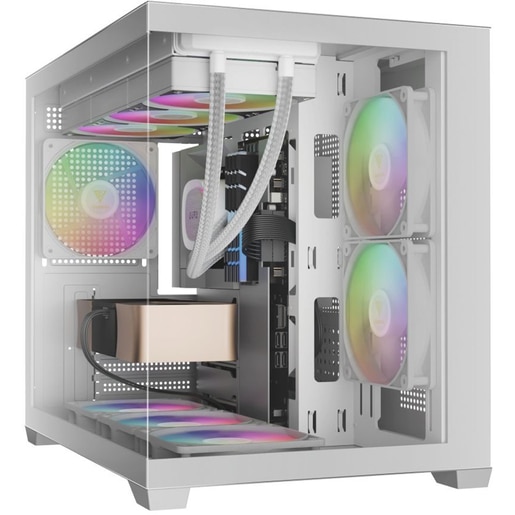 Carcasa PC GAMDIAS Aura GC10M V2 WH ARGB, USB Type C, Fara sursa, iluminare ARGB, alb Carcasa PC GAMDIAS Aura GC10M V2 WH ARGB, USB Type C, Fara sursa, iluminare ARGB, alb