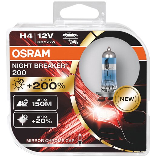 Bec auto Halogen OSRAM Night Breaker, H4, 60/55W, 2buc Bec auto Halogen OSRAM Night Breaker, H4, 60/55W, 2buc