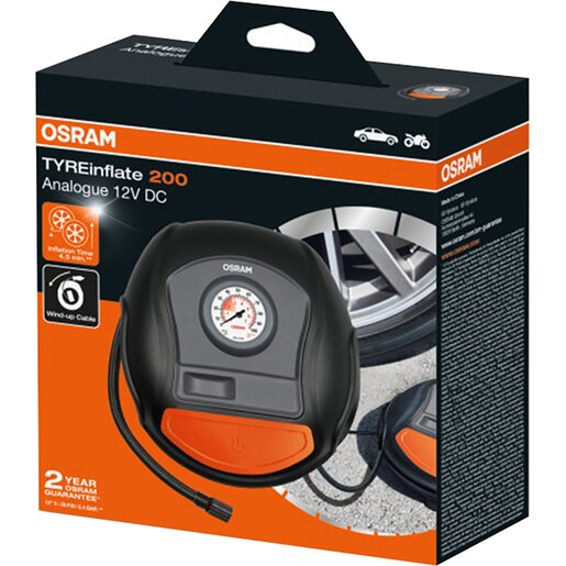 Compresor auto OSRAM 200, 5.5bar, 12V Compresor auto OSRAM 200, 5.5bar, 12V