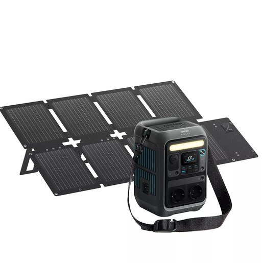 Kit power station ANKER Solix C300X AC, panou solar, 300W, 288Wh, AC, USB-A, USB-C, MC4, XT60, negru Kit power station ANKER Solix C300X AC, panou solar, 300W, 288Wh, AC, USB-A, USB-C, MC4, XT60, negru