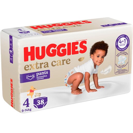Scutece chilotel HUGGIES Extra Care Pants Mega nr 4, Unisex, 9-14 kg, 38 buc Scutece chilotel HUGGIES Extra Care Pants Mega nr 4, Unisex, 9-14 kg, 38 buc