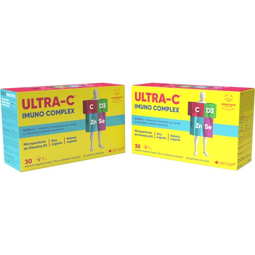 Supliment alimentar Pachet Ultra-C Imuno Complex Barnys, 2 x 30 capsule, GOOD DAYS THERAPY Supliment alimentar Pachet Ultra-C Imuno Complex Barnys, 2 x 30 capsule, GOOD DAYS THERAPY