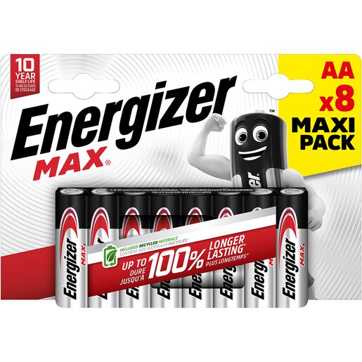 Baterii alcaline ENERGIZER AA, 1.5V, 8 bucati Baterii alcaline ENERGIZER AA, 1.5V, 8 bucati