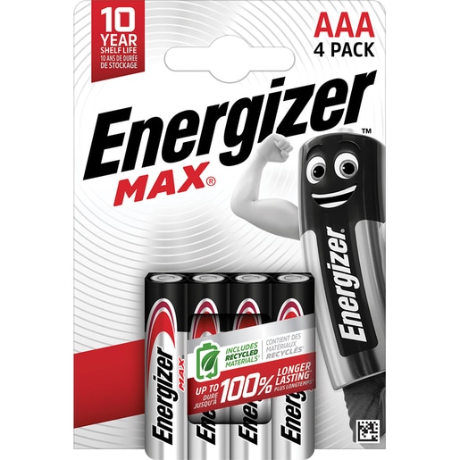 Baterii alcaline ENERGIZER AAA, 1.5V, 4 bucati Baterii alcaline ENERGIZER AAA, 1.5V, 4 bucati