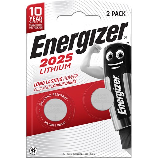 Baterii litiu ENERGIZER CR2025, 3 V, 2 bucati Baterii litiu ENERGIZER CR2025, 3 V, 2 bucati