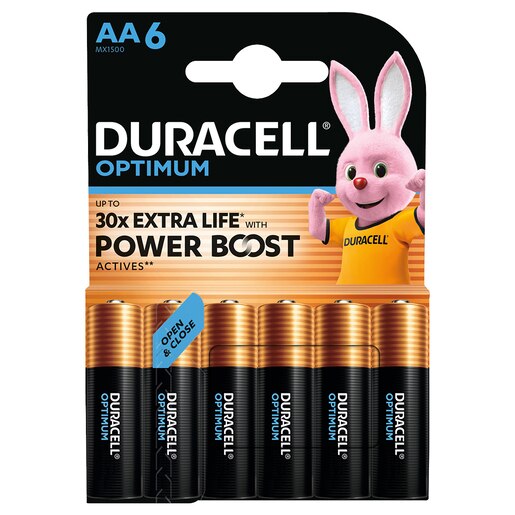 Baterie DURACELL Optimum AAK6, 1.5V, 6 bucati Baterie DURACELL Optimum AAK6, 1.5V, 6 bucati