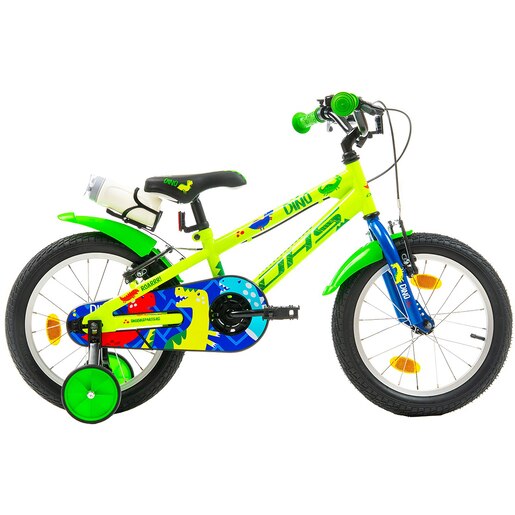 Bicicleta copii DHS Dino, roata 16", frana V-brake, verde Bicicleta copii DHS Dino, roata 16", frana V-brake, verde