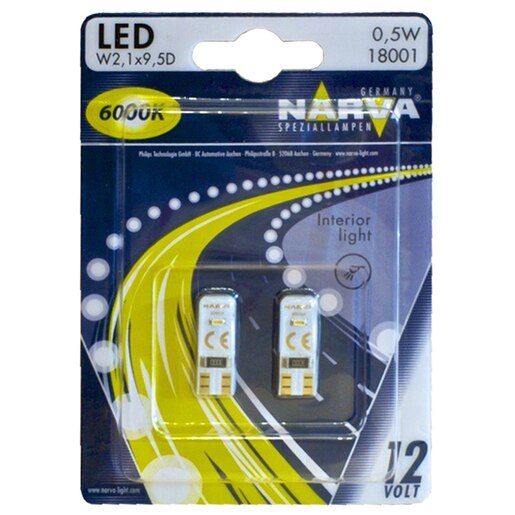 Bec auto LED NARVA 180114000, W5W, 6000K, 12V, 0.5W, W2.1X9.5D, set 2 bucati Bec auto LED NARVA 180114000, W5W, 6000K, 12V, 0.5W, W2.1X9.5D, set 2 bucati