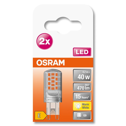 Set 2 becuri LED OSRAM 4058075449893, G9, 4.2W, 470lm, lumina calda Set 2 becuri LED OSRAM 4058075449893, G9, 4.2W, 470lm, lumina calda