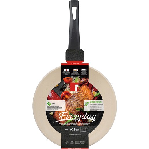 Tigaie wok BERGNER Everyday, aluminiu, 26cm, negru Tigaie wok BERGNER Everyday, aluminiu, 26cm, negru