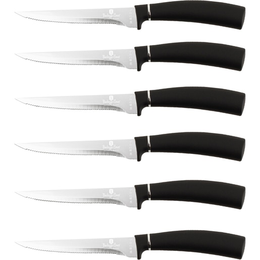 Set cutite friptura BERLINGER HAUS BH2815, 6 piese, otel, 11.5cm, negru Set cutite friptura BERLINGER HAUS BH2815, 6 piese, otel, 11.5cm, negru