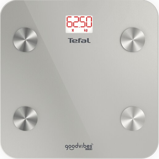 Cantar corporal TEFAL GoodVibes Life BM9600S1, 180kg, Bluetooth, sticla, argintiu Cantar corporal TEFAL GoodVibes Life BM9600S1, 180kg, Bluetooth, sticla, argintiu