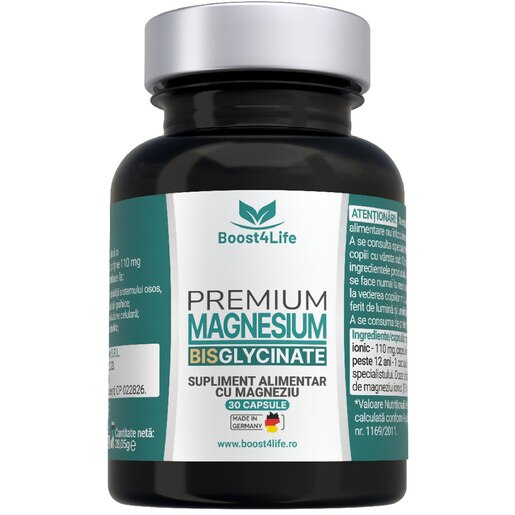 Supliment Magneziu Bisglicinat Premium 815 mg, 30 capsule, BOOST4LIFE Supliment Magneziu Bisglicinat Premium 815 mg, 30 capsule, BOOST4LIFE
