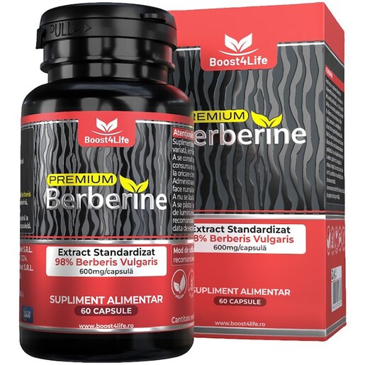 Supliment Berberina Premium 600 mg, 60 capsule, BOOST4LIFE Supliment Berberina Premium 600 mg, 60 capsule, BOOST4LIFE