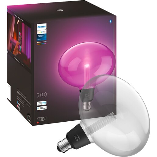 Bec LED PHILIPS HUE, E27, 6.5W, 500 lm, Wi-Fi, lumina variabila, compatibil Alexa, Google Assistant Bec LED PHILIPS HUE, E27, 6.5W, 500 lm, Wi-Fi, lumina variabila, compatibil Alexa, Google Assistant