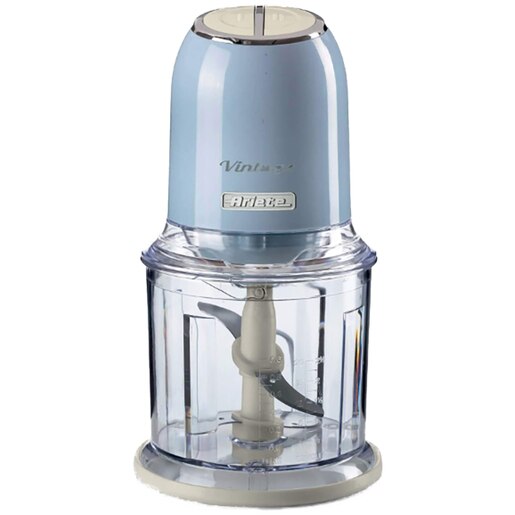 Tocator ARIETE Vintage C043805AR0, 0.4l, 400W, 2 trepte viteza, albastru Tocator ARIETE Vintage C043805AR0, 0.4l, 400W, 2 trepte viteza, albastru