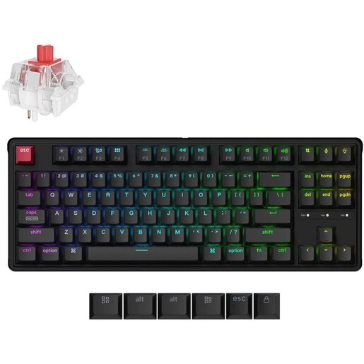 Tastatura Gaming mecanica KEYCHRON C3 Pro 8K Red Switch, USB, Layout US, negru Tastatura Gaming mecanica KEYCHRON C3 Pro 8K Red Switch, USB, Layout US, negru