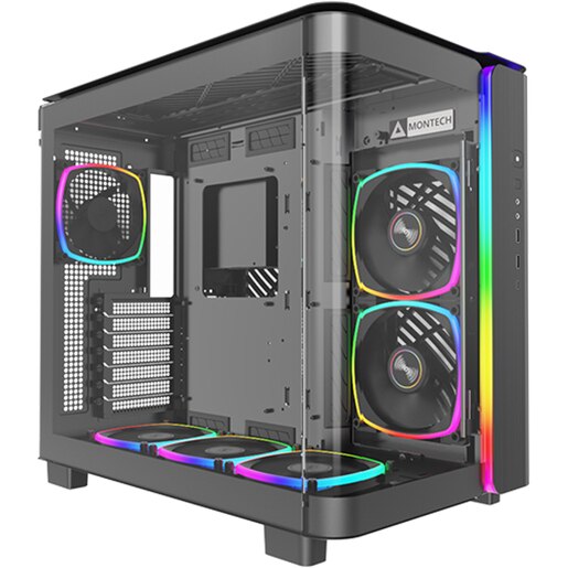 Carcasa PC MONTECH King Pro 95, USB Type-C, fara sursa, iluminare ARGB, negru Carcasa PC MONTECH King Pro 95, USB Type-C, fara sursa, iluminare ARGB, negru