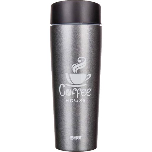 Cana termos BANQUET Coffee, 0.35l, inox, gri Cana termos BANQUET Coffee, 0.35l, inox, gri