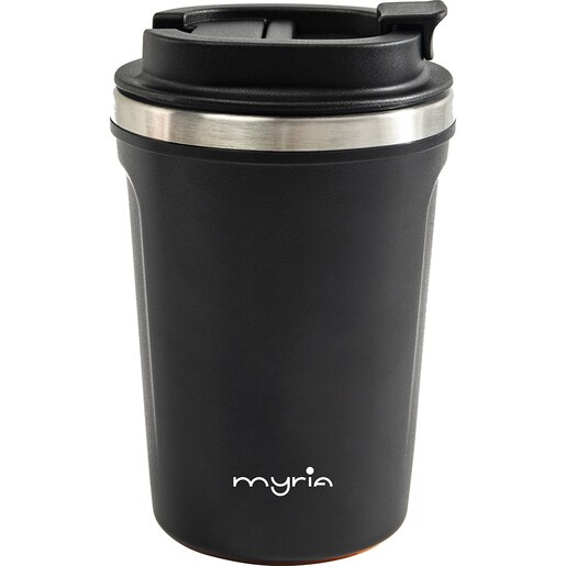 Cana calatorie MYRIA MY4487BK, 0.38l, inox 304, negru Cana calatorie MYRIA MY4487BK, 0.38l, inox 304, negru