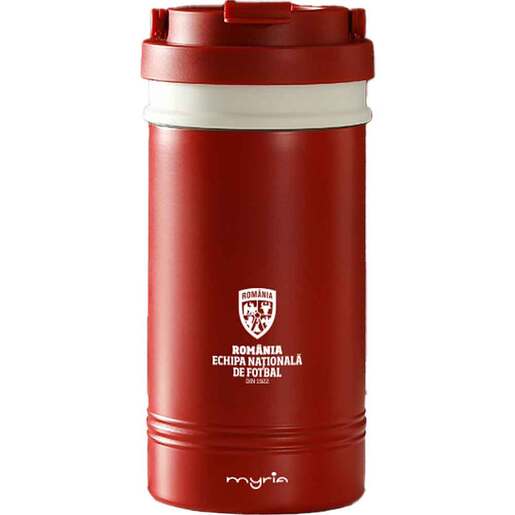 Cana calatorie MYRIA Echipa Nationala de Fotbal MY4899RDFRF, 0.45l, inox, rosu Cana calatorie MYRIA Echipa Nationala de Fotbal MY4899RDFRF, 0.45l, inox, rosu