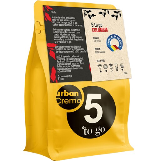 Cafea boabe 5 TO GO Columbia, 200g Cafea boabe 5 TO GO Columbia, 200g