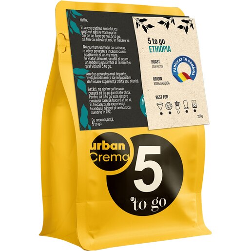 Cafea boabe 5 TO GO Ethiopia, 200g Cafea boabe 5 TO GO Ethiopia, 200g