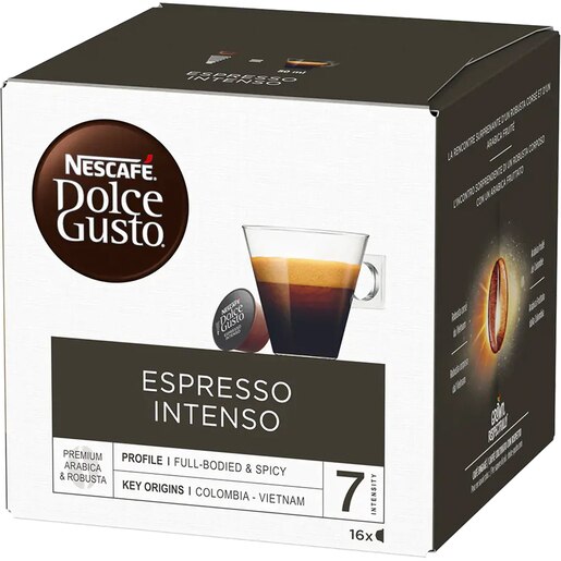 Capsule cafea NESCAFE Espresso Intenso, compatibile Dolce Gusto, 16 capsule, 112g Capsule cafea NESCAFE Espresso Intenso, compatibile Dolce Gusto, 16 capsule, 112g
