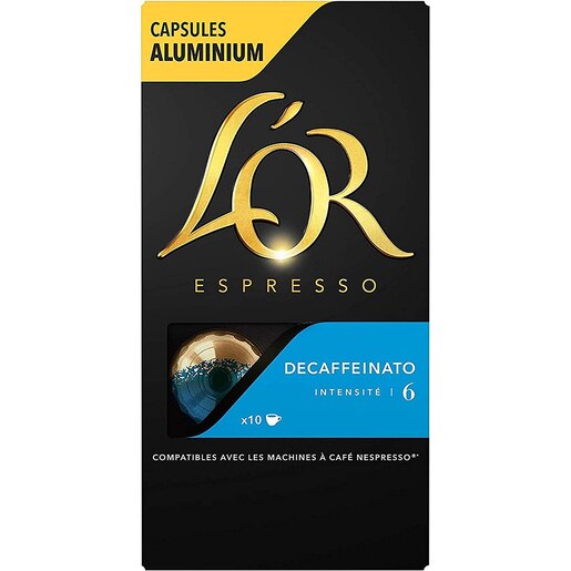 Capsule cafea L'OR Espresso Decaffeinato, compatibile Nespresso, 10 capsule, 52g Capsule cafea L'OR Espresso Decaffeinato, compatibile Nespresso, 10 capsule, 52g