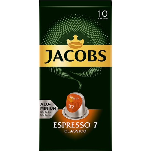 Capsule cafea JACOBS Espresso 7 Classico, compatibile Nespresso, 10 capsule, 52g Capsule cafea JACOBS Espresso 7 Classico, compatibile Nespresso, 10 capsule, 52g