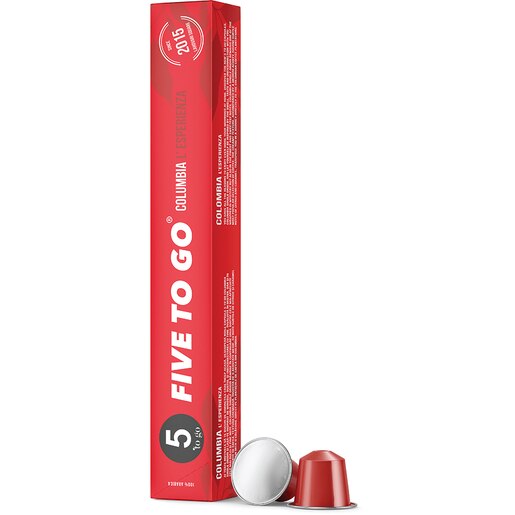 Capsule cafea 5 TO GO Colombia L Esperienza, compatibile Nespresso, 10 capsule, 55g Capsule cafea 5 TO GO Colombia L Esperienza, compatibile Nespresso, 10 capsule, 55g