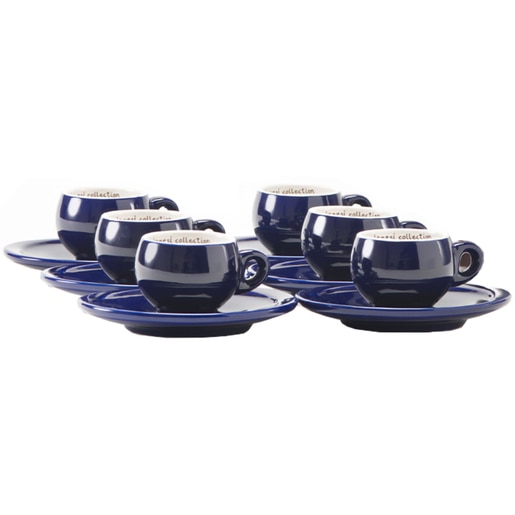 Set 6 cesti espresso DANESI CAFFE. portelan, albastru Set 6 cesti espresso DANESI CAFFE. portelan, albastru
