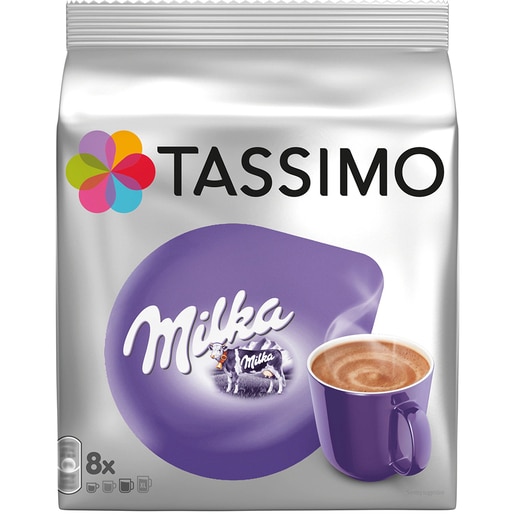Capsule cafea TASSIMO Milka, 8 capsule cafea + 8 capsule lapte, 240g Capsule cafea TASSIMO Milka, 8 capsule cafea + 8 capsule lapte, 240g