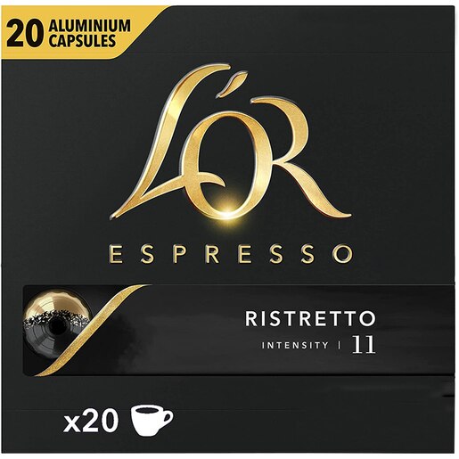 Capsule cafea L'OR Espresso Ristretto, compatibile Nespresso, 20 capsule, 104g Capsule cafea L'OR Espresso Ristretto, compatibile Nespresso, 20 capsule, 104g