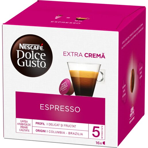 Capsule cafea NESCAFE Espresso, compatibile Dolce Gusto, 16 capsule, 96g Capsule cafea NESCAFE Espresso, compatibile Dolce Gusto, 16 capsule, 96g