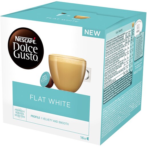 Capsule cafea NESCAFE Flat White, compatibile Dolce Gusto, 16 capsule, 187.2g Capsule cafea NESCAFE Flat White, compatibile Dolce Gusto, 16 capsule, 187.2g
