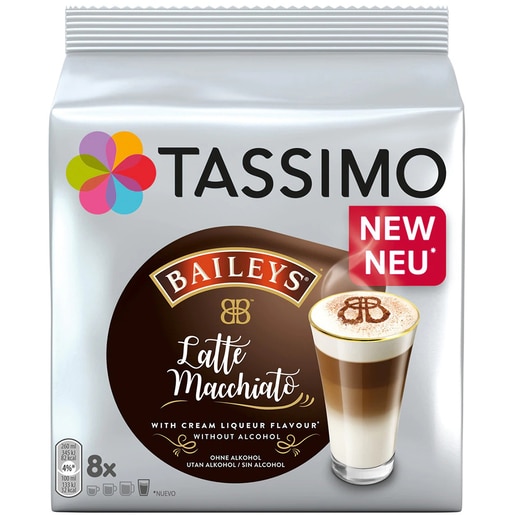 Capsule cafea JACOBS Baileys Latte Macchiato, compatibile Tassimo, 8 capsule cafea + 8 capsule lapte, 264g Capsule cafea JACOBS Baileys Latte Macchiato, compatibile Tassimo, 8 capsule cafea + 8 capsule lapte, 264g