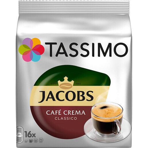 Capsule cafea TASSIMO Jacobs Cafe Crema Classico, 16 capsule, 112g Capsule cafea TASSIMO Jacobs Cafe Crema Classico, 16 capsule, 112g